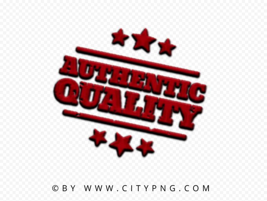 Authentic Quality Red Logo Sign Stamp PNG Image