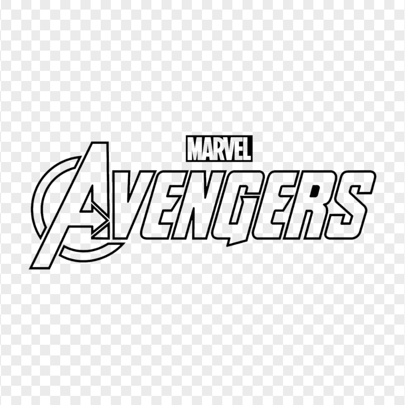 Avengers Outline Black Logo HD PNG
