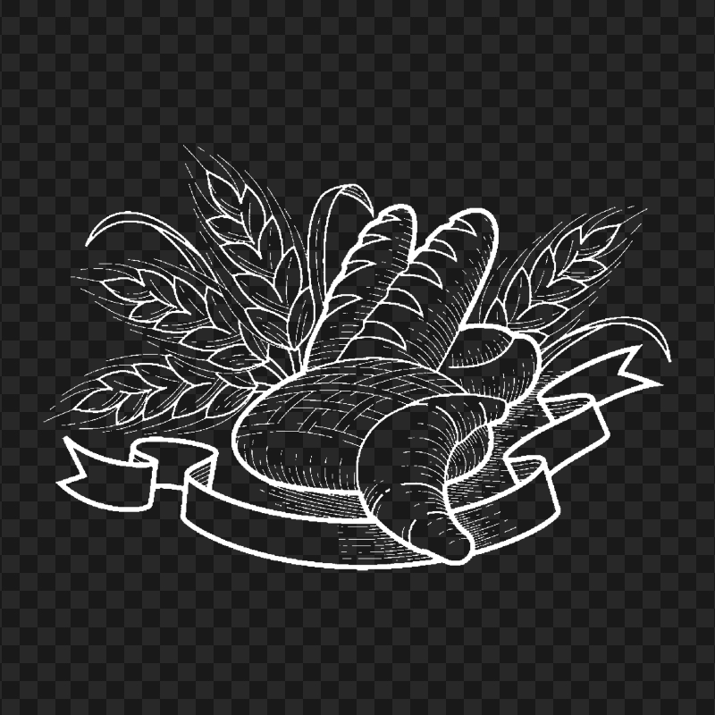 Bakery Bread Drawing White Logo PNG Image