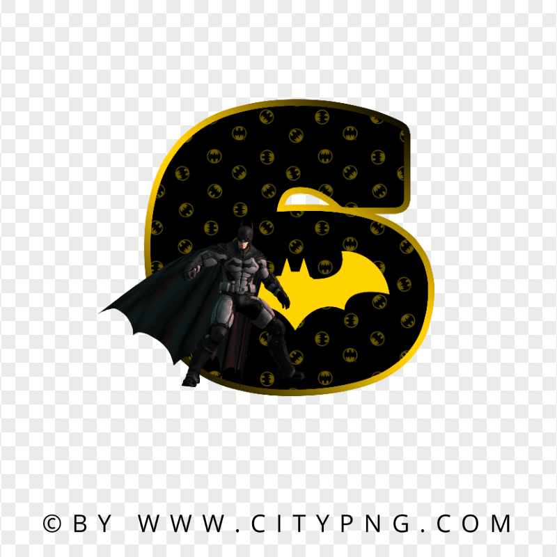 Batman Number Six 6 HD PNG