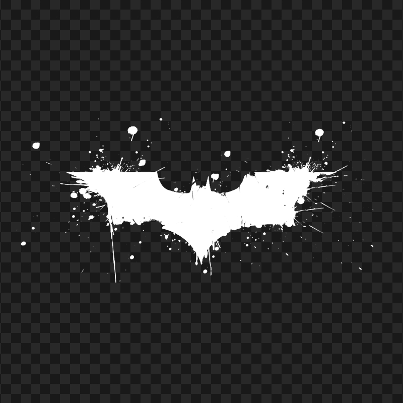 Batman White Paint Splash Logo Sign Icon PNG