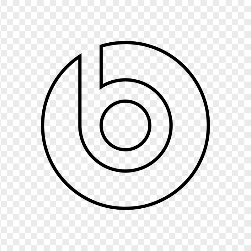Beats Outline Black Logo Icon PNG