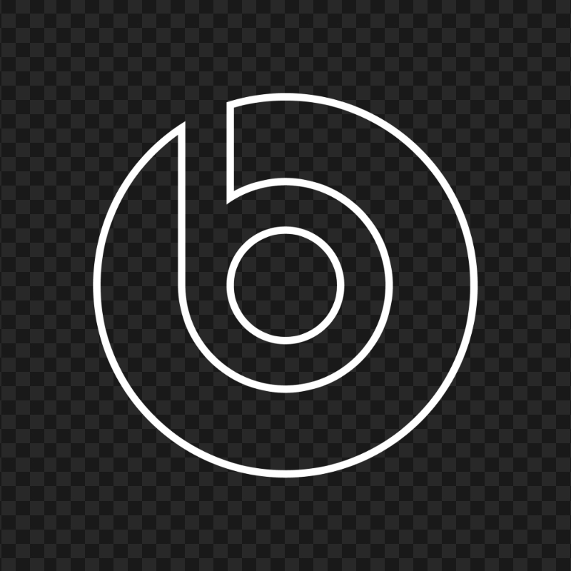 Beats Outline White Logo Icon PNG