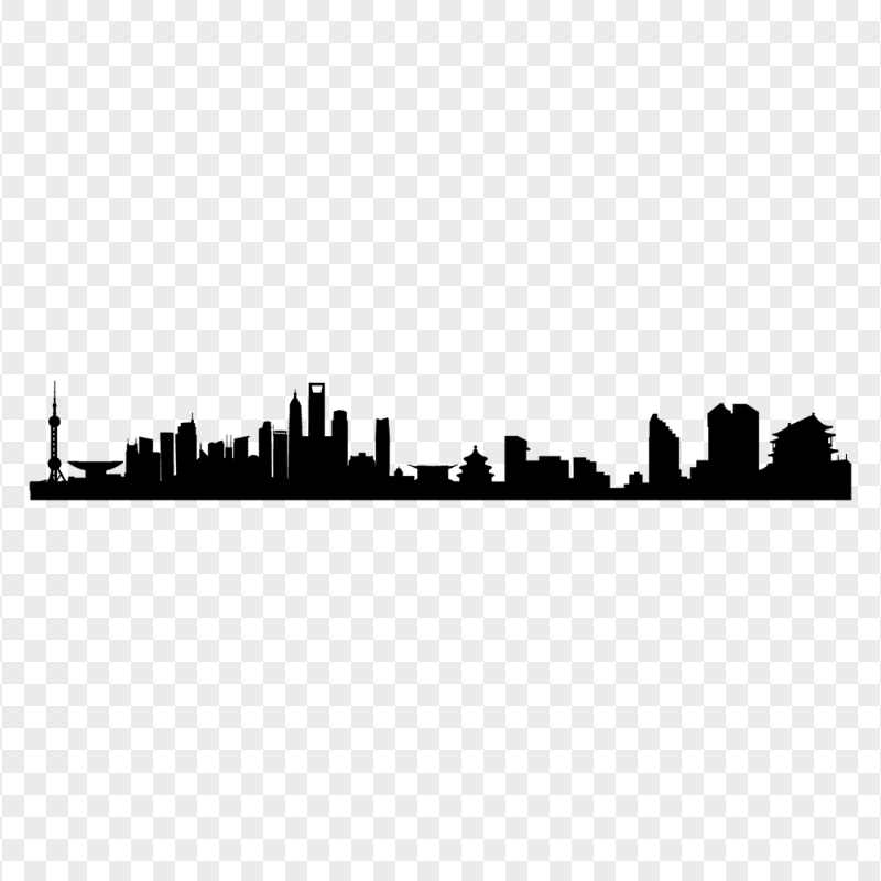 Beijing Skyline City Cityscape Black Silhouette