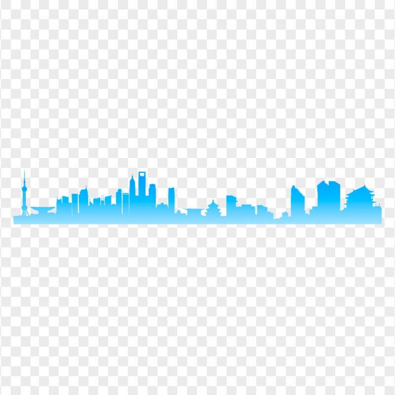 Beijing Skyline City Cityscape Blue Silhouette PNG