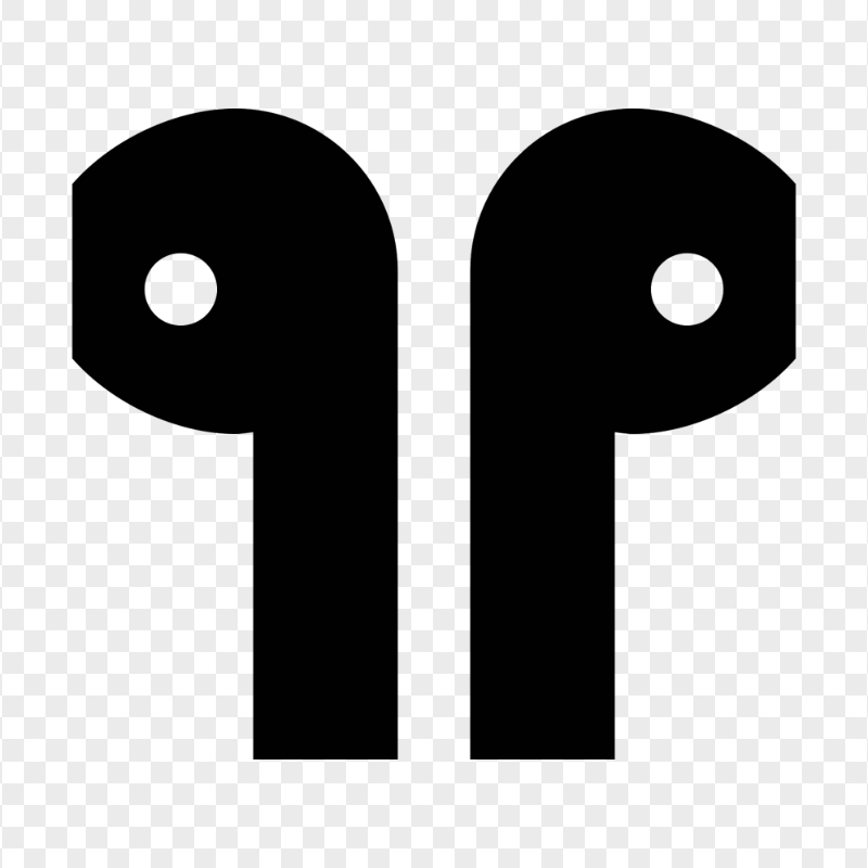 Black Airpods Earbuds Headset Vector Icon