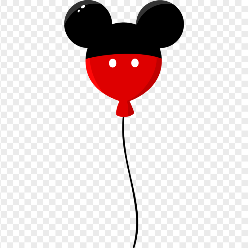Black And Red Mickey Mouse Balloon Image PNG