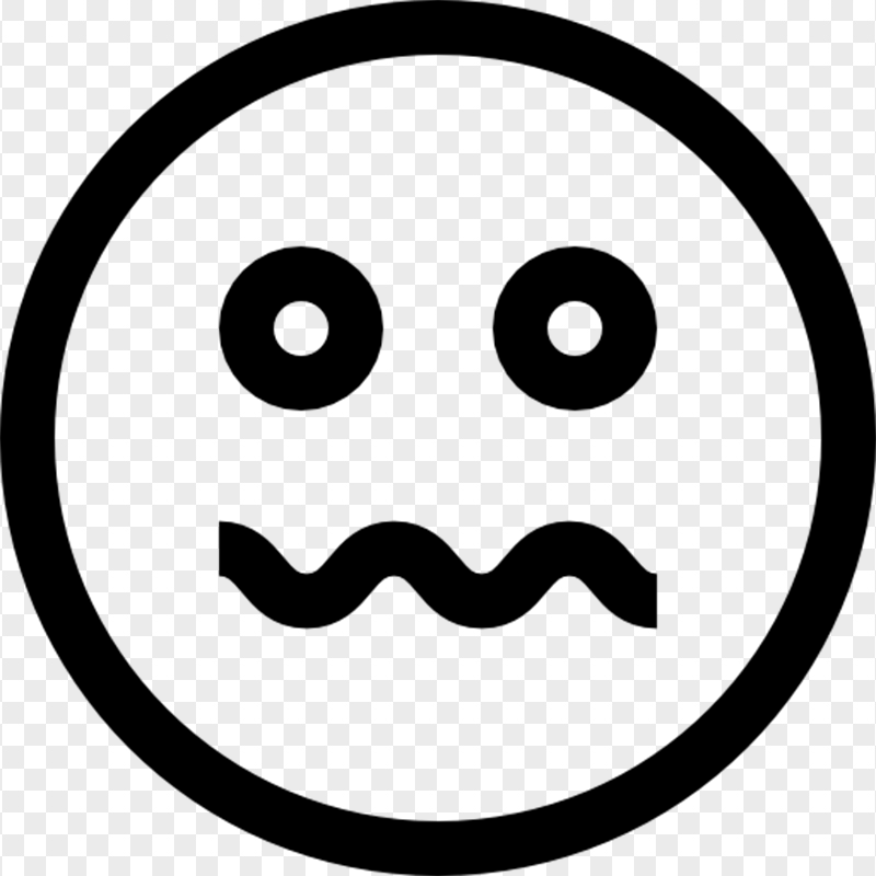 Black And White Emoji Emoticon Sick Face Icon