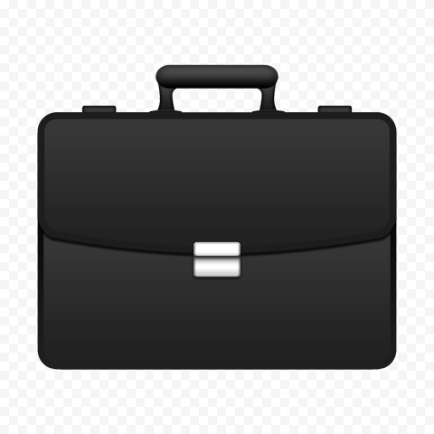 Black Briefcase Business Vector Front View HD PNG