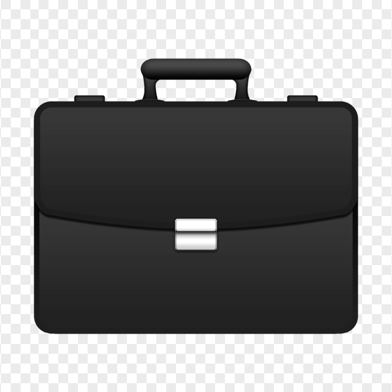 Black Briefcase Business Vector Front View HD PNG