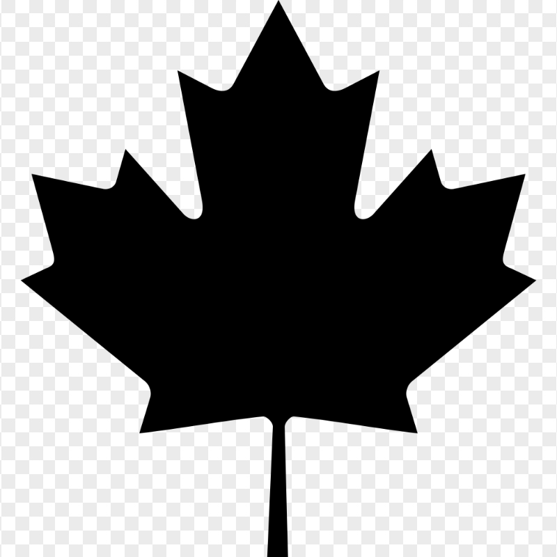 Black Canadian Maple Leaf HD PNG