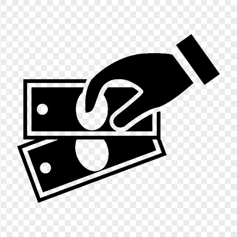Black Cash Payment Hand Icon PNG IMG
