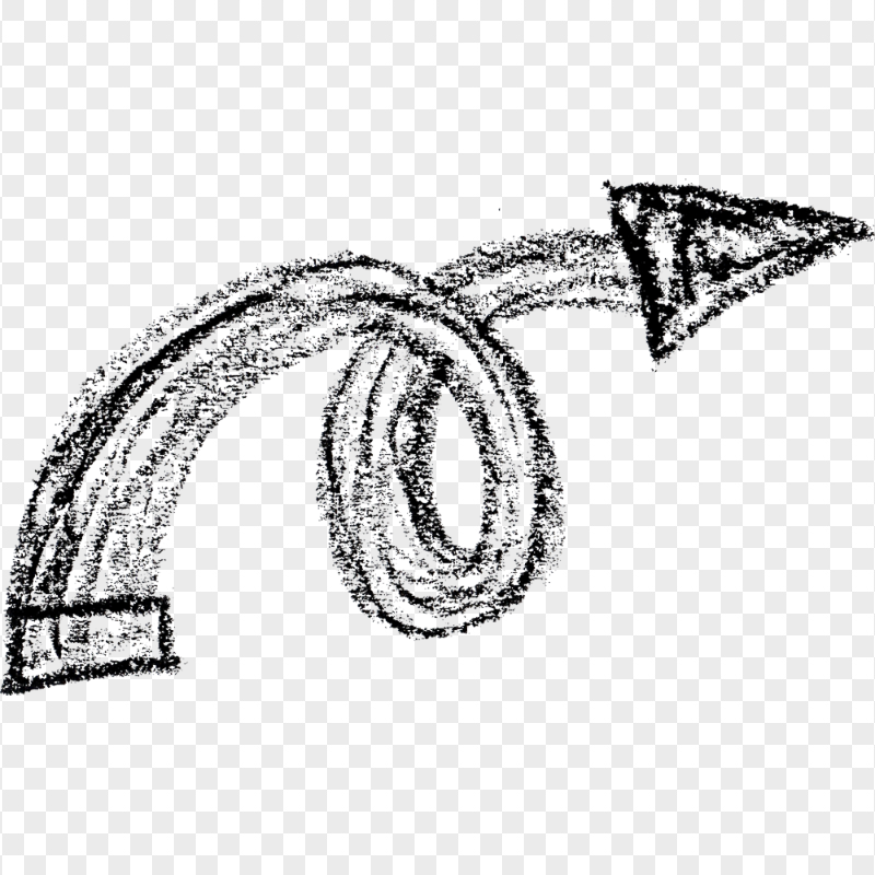Black Chalk Sketch Spiral Arrow Right