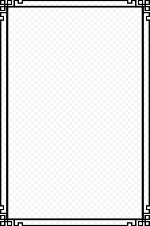 Black Chinese Vertical Simple Frame PNG