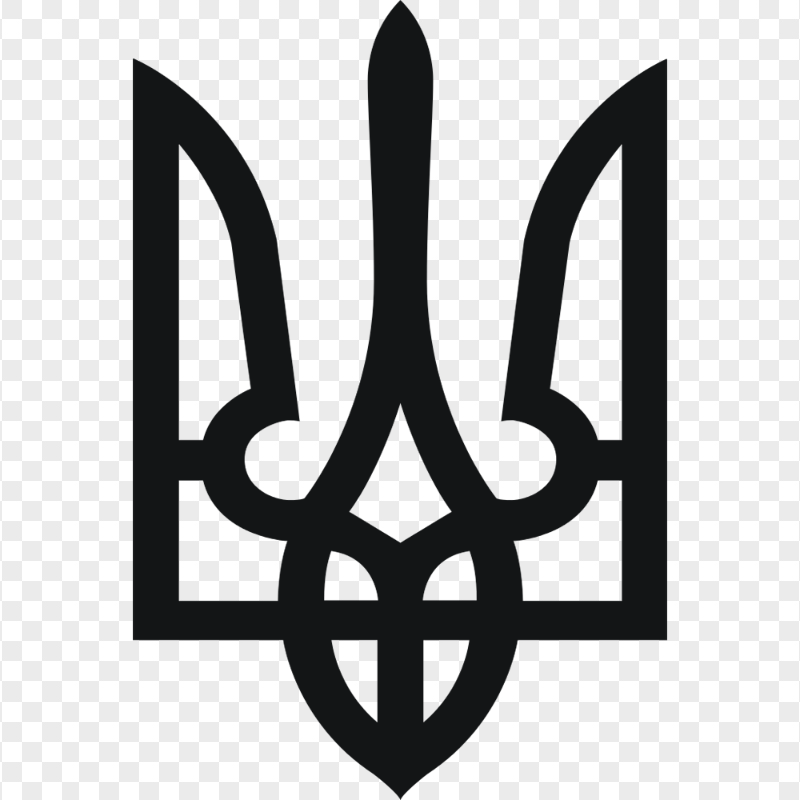 Black Coat Of Arms Of Ukraine Trident