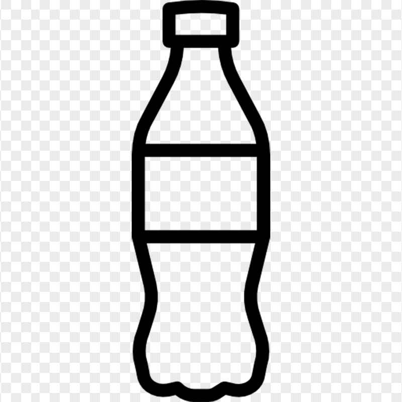Black Cola Water Plastic Bottle Icon PNG