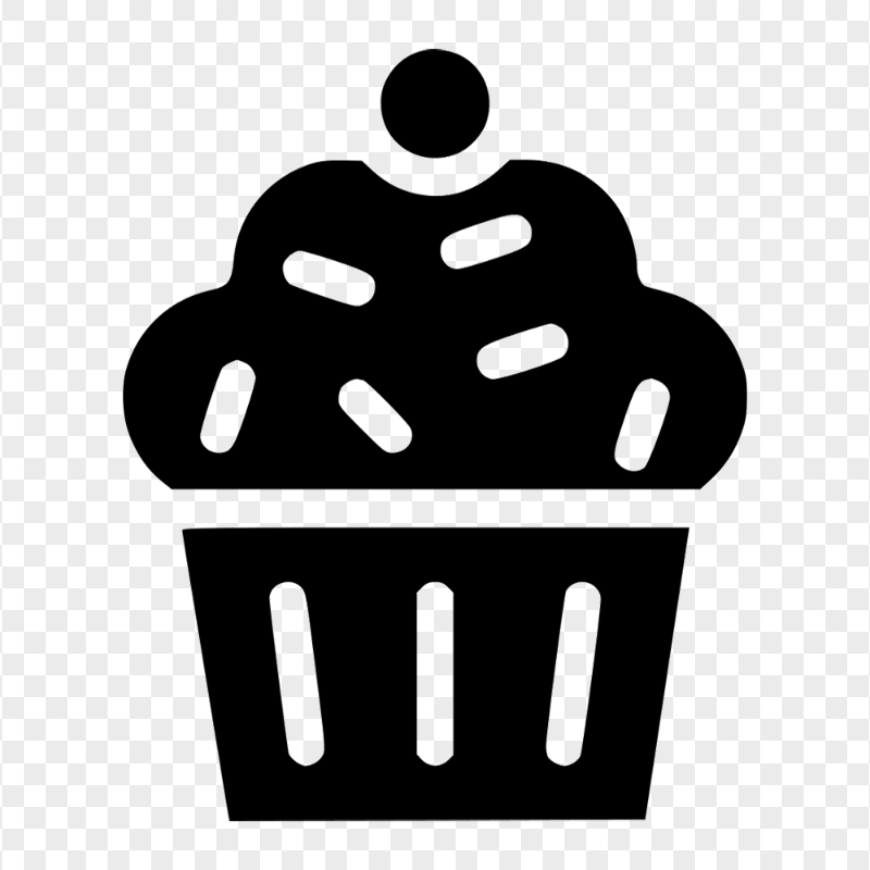 Black Cupcake Muffin Silhouette Icon PNG
