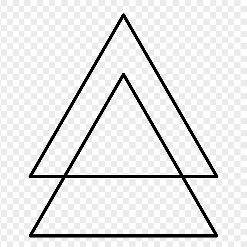 Black Double Outline Triangle PNG