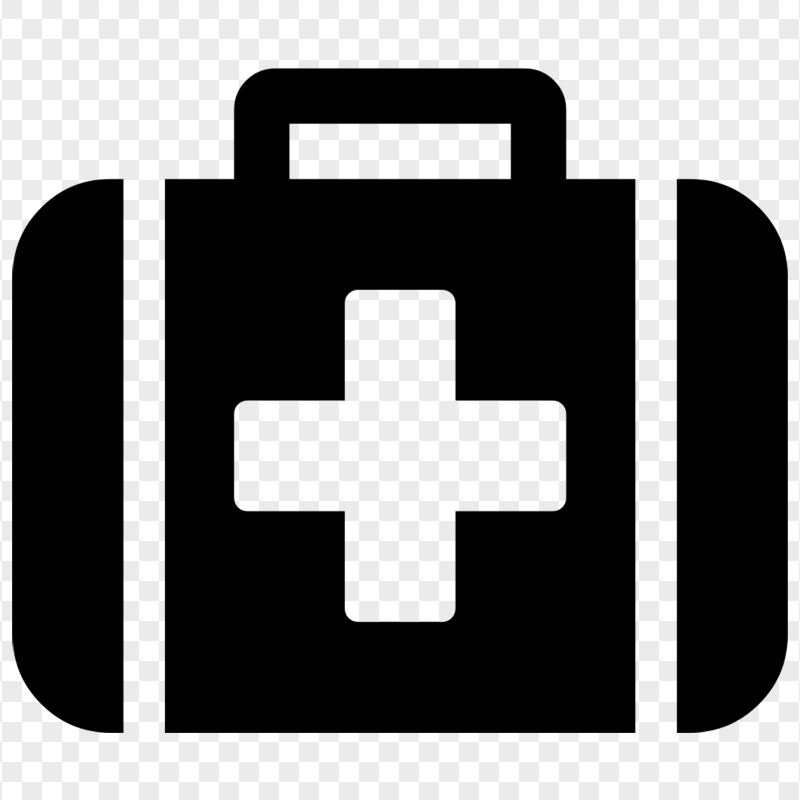 Black Emergency Doctor First Aid Bag Computer Icon