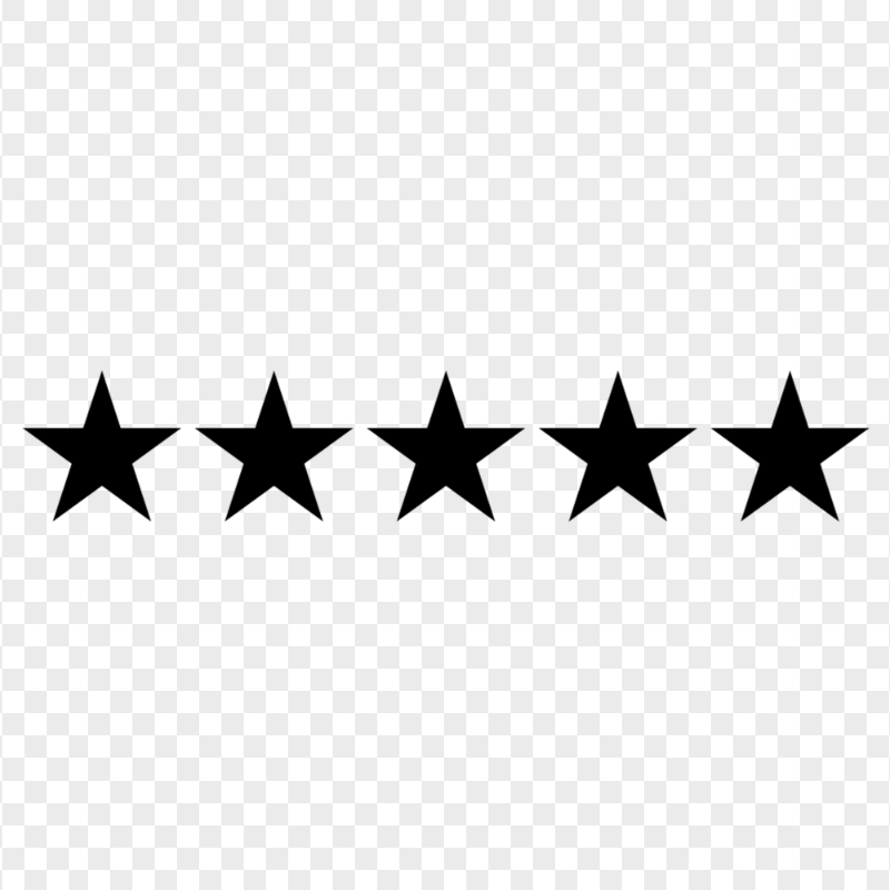 Black Five Rating Review Stars PNG IMG