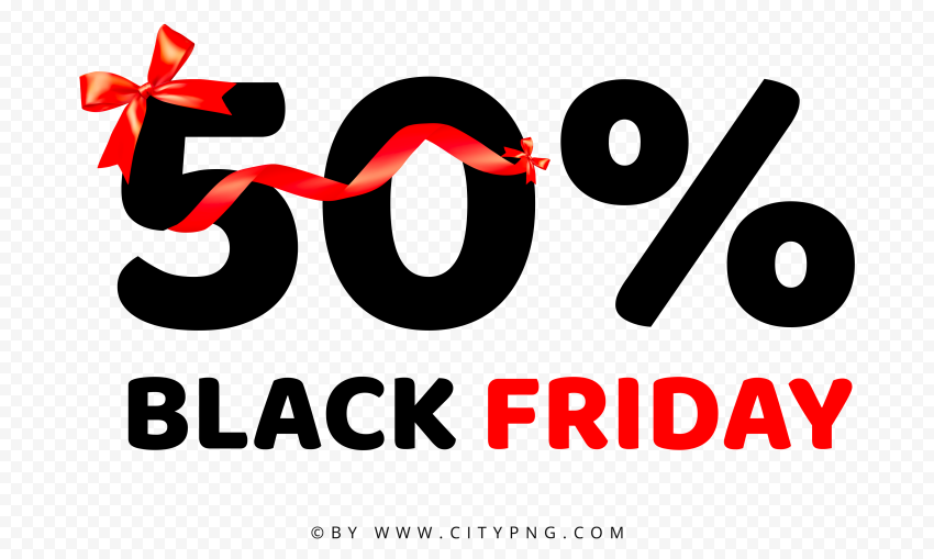 Black Friday 50 Percent Discount Logo Sign HD PNG