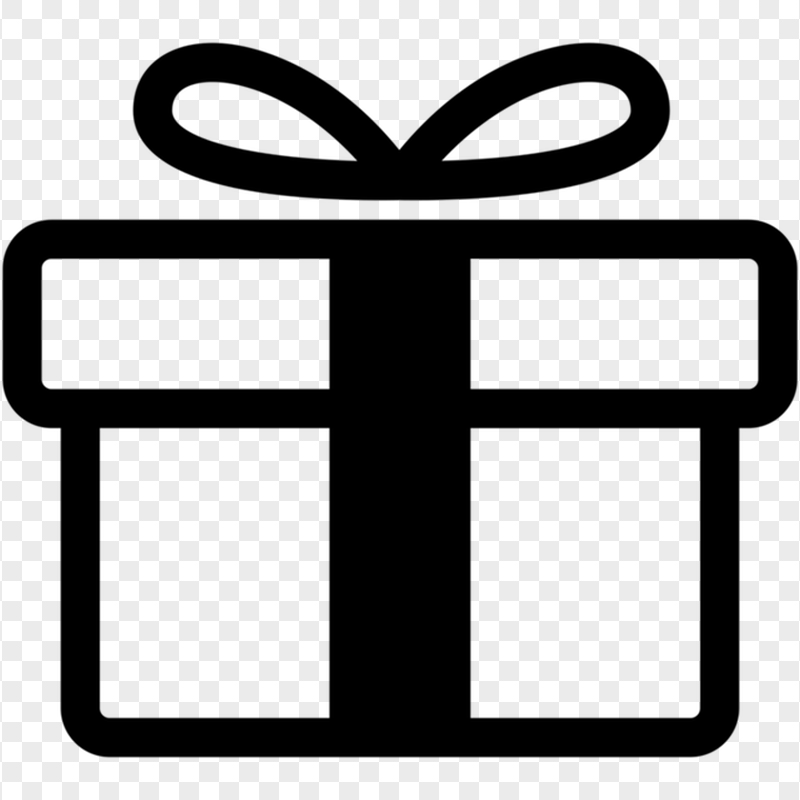 Black Gift Box Silhouette Icon PNG IMG