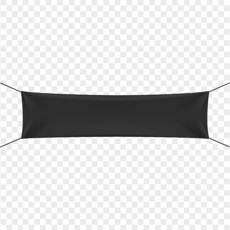 Black Hanging Banner Ribbon HD PNG