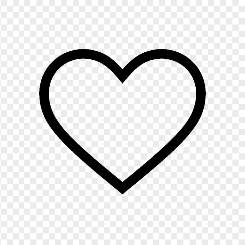 Black Heart Love Valentine Symbol Sign Icon Transparent Background