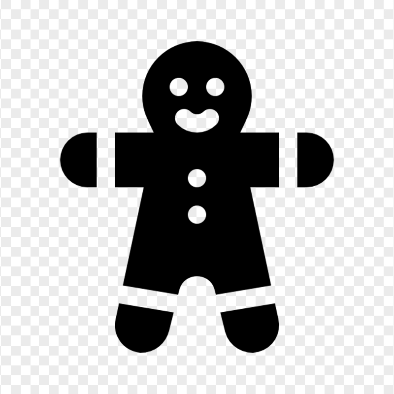 Black Icon Of Gingerbread Man PNG