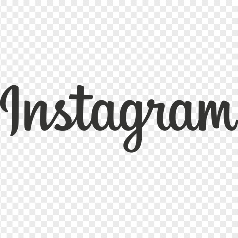 Black Instagram Word Text Logo