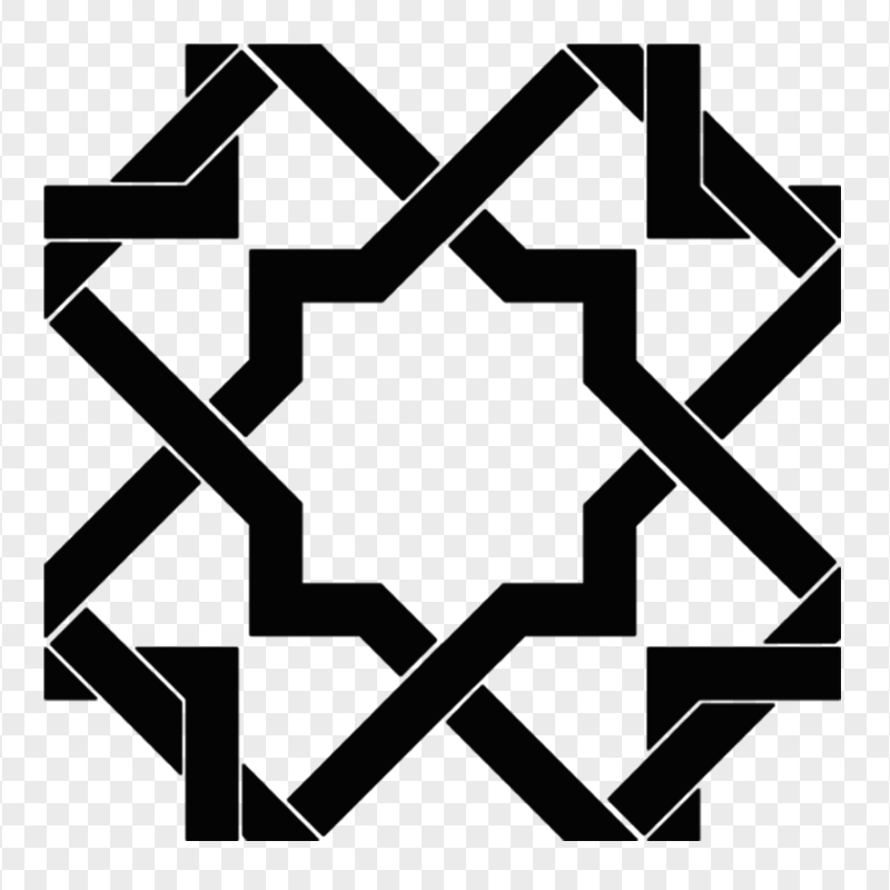 Black Islamic Arabic Geometric Pattern Icon