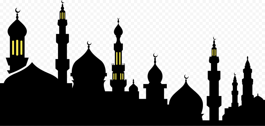 Black Islamic Mosque Silhouette Religion Ramadan