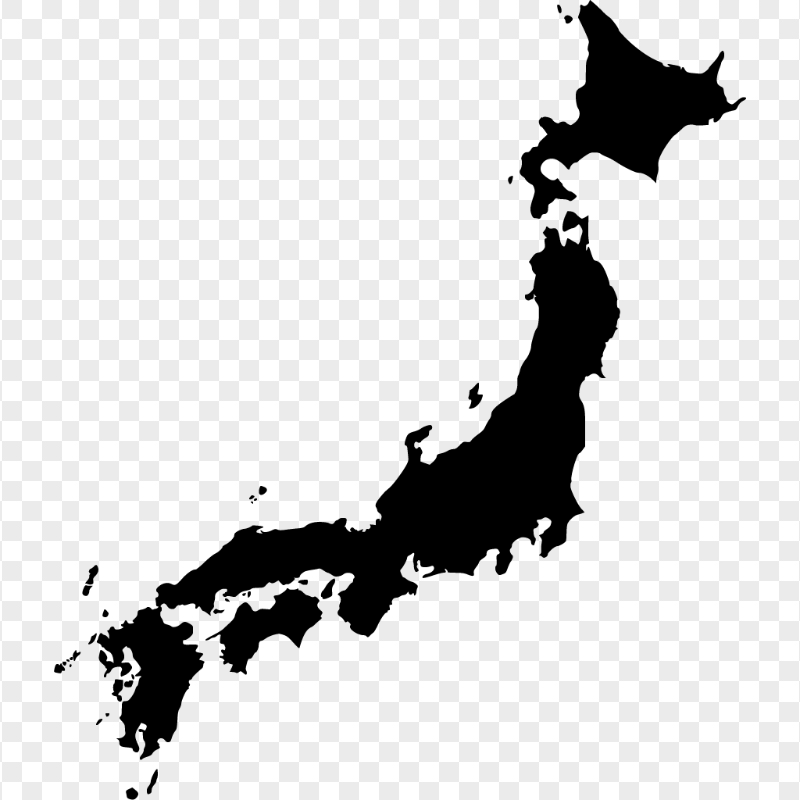 Black Japan Map Silhouette PNG