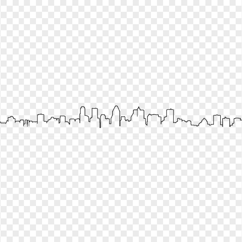 Black Line City Silhouette PNG