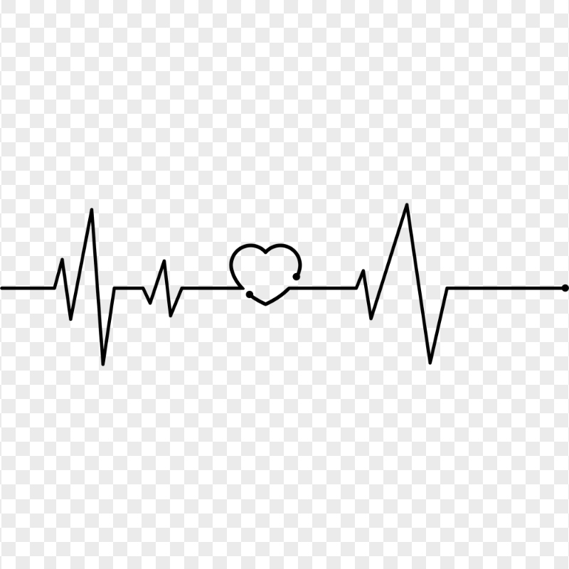 Black Love Heart Rate Line