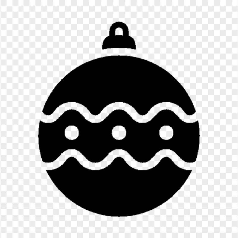 Black Ornament Ball Icon Transparent PNG