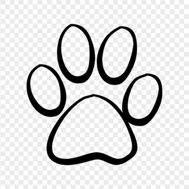 Black Outline Animal Paw Transparent Background