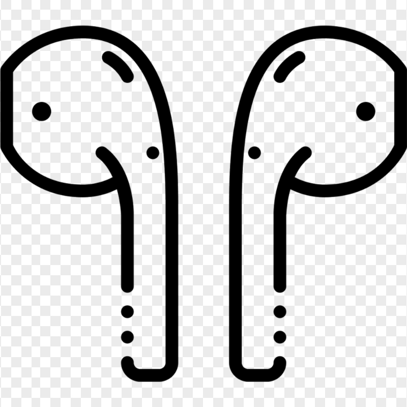 Black Outline Apple Airpods Headset Icon