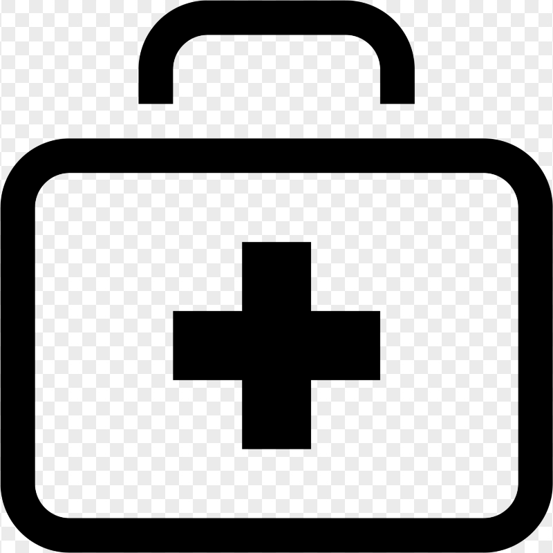 Black Outline Emergency First Aid Bag Icon