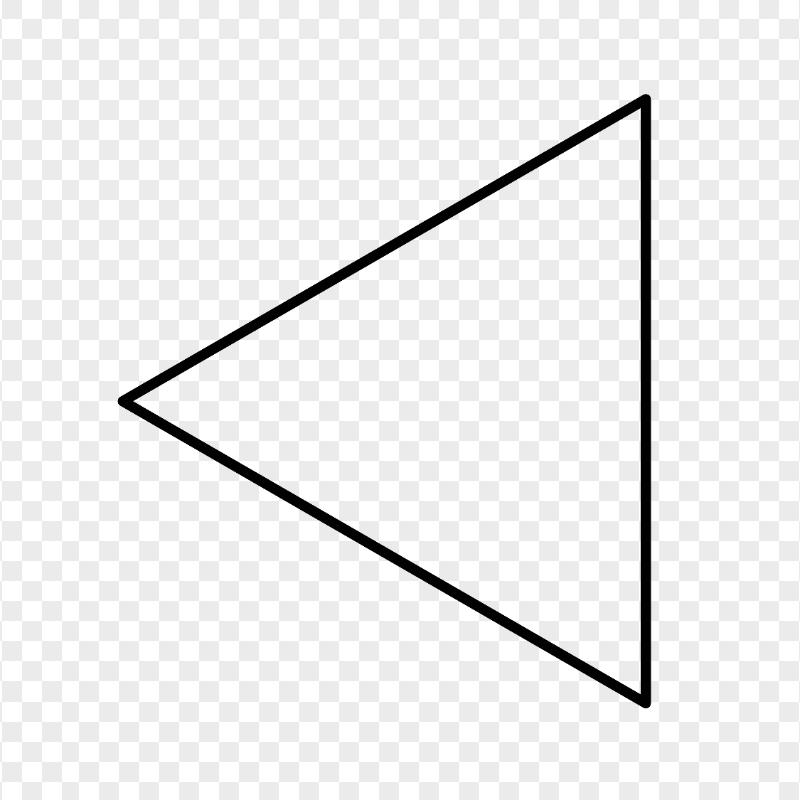 Black Outline Left Triangle PNG