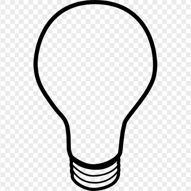 Black Outline Light Bulb Icon PNG
