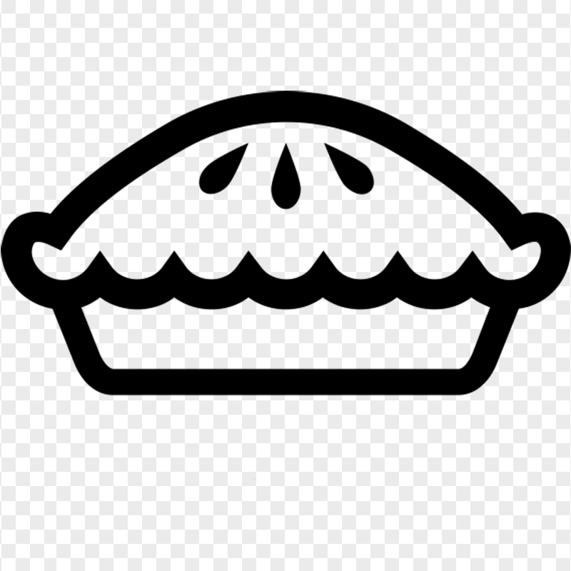 Black Outline Pumpkin Pie Tart Icon
