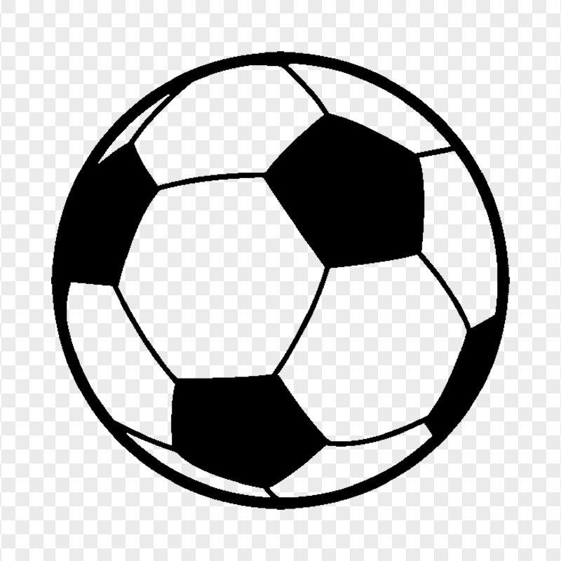 Black Outline Soccer Ball Icon Transparent PNG