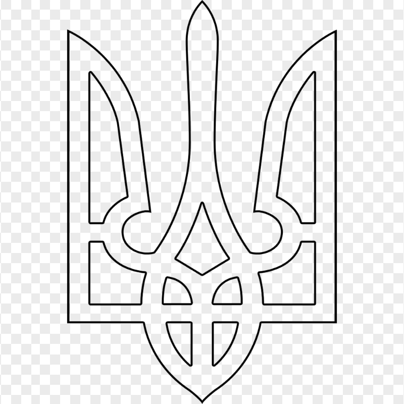 Black Outline Ukraine Symbol Sign
