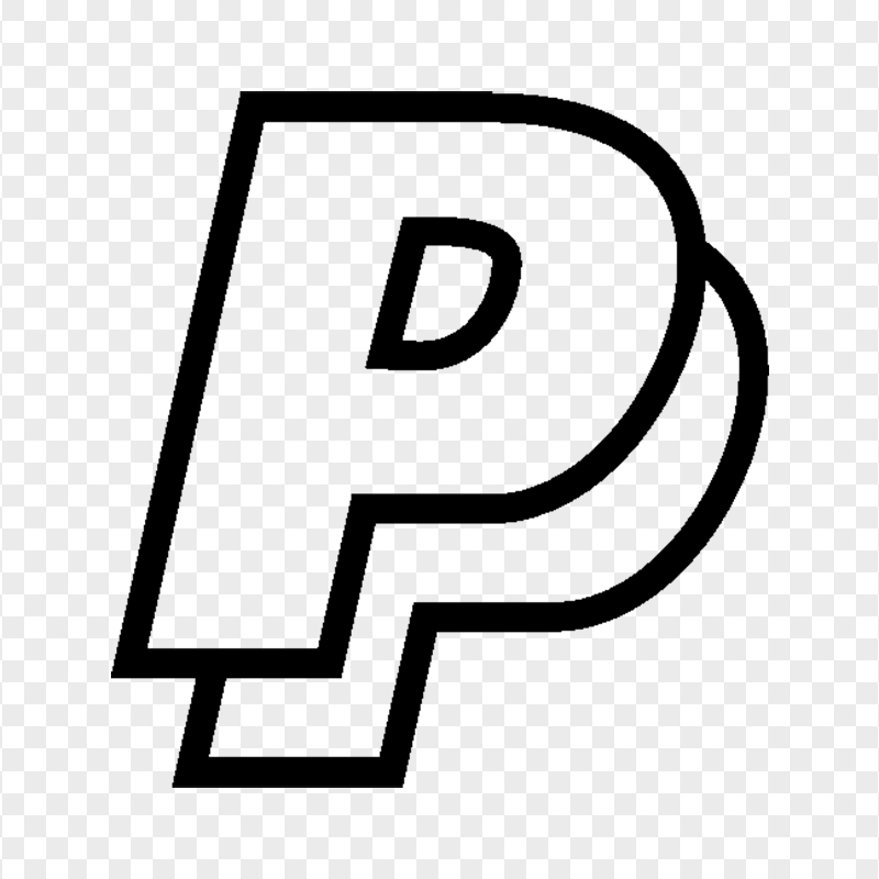 Black PayPal Outline P Symbol Icon PNG Image