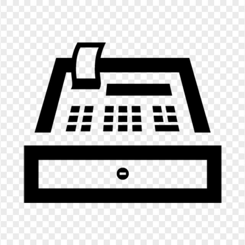 Black POS System Machine Icon PNG