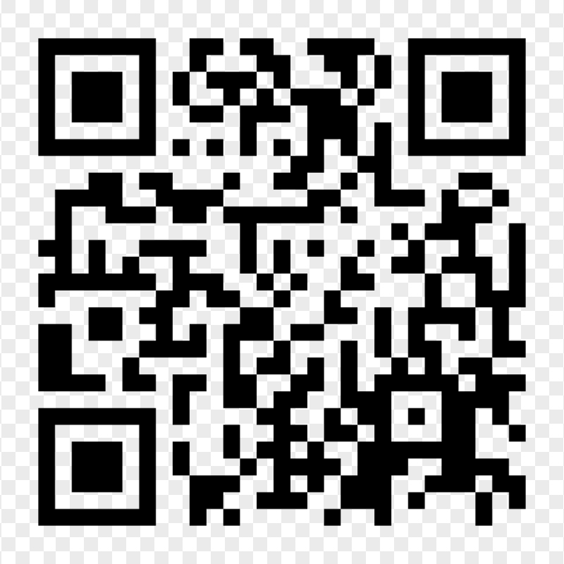 Black QR Code Barcode Transparent Background
