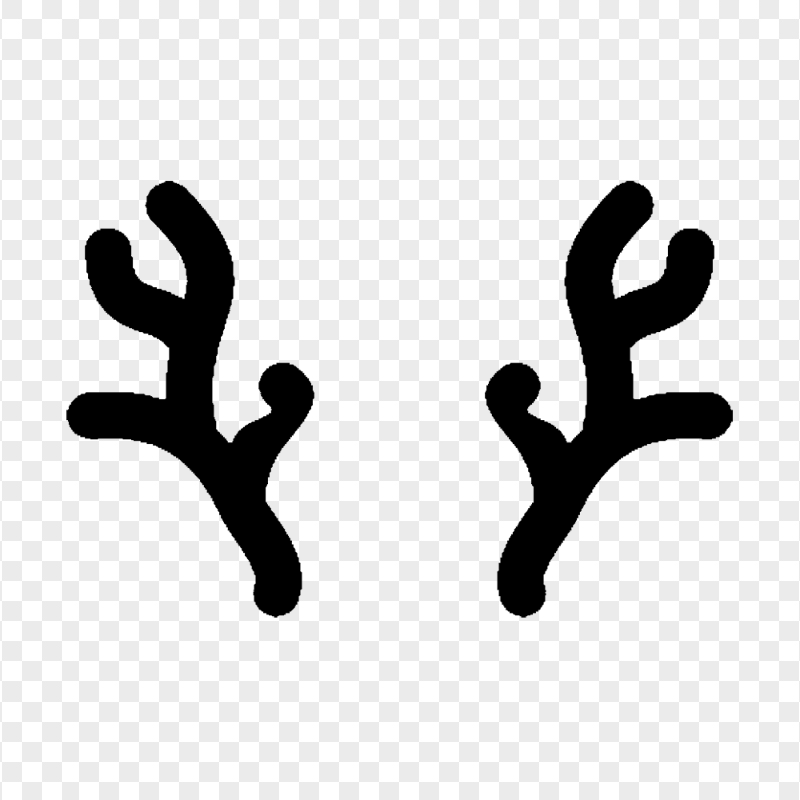Black Reindeer Horns Silhouette PNG