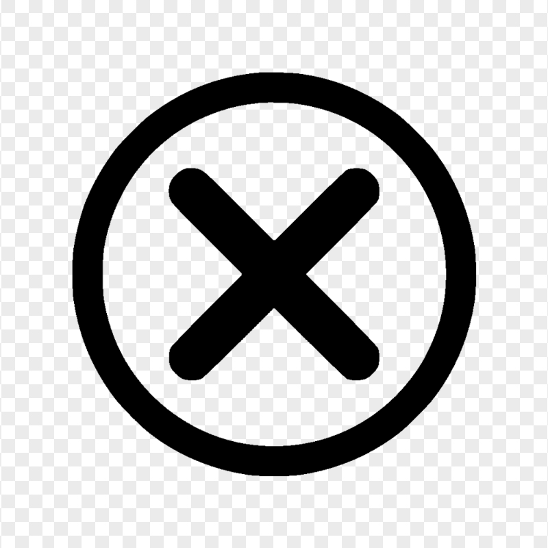 Black Round Close X Logo Icon