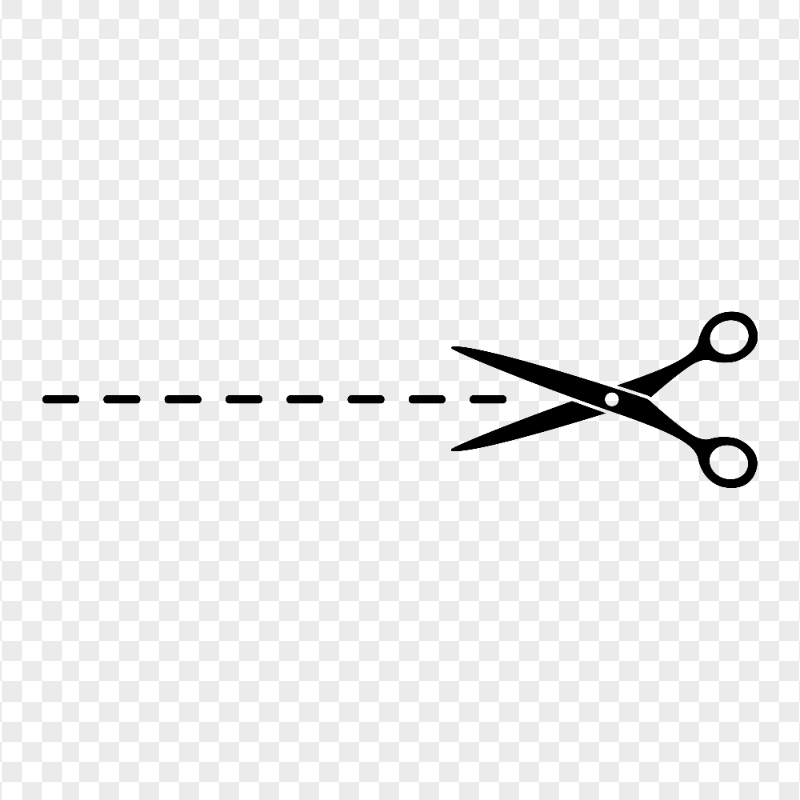 Black Scissors Cut Dashed Line HD PNG